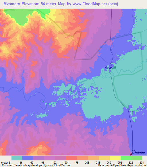 Mvomero,Tanzania Elevation Map