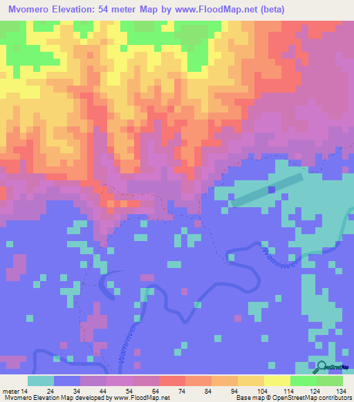 Mvomero,Tanzania Elevation Map