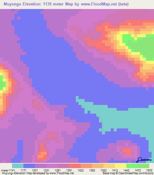 Muyungu,Tanzania Elevation Map