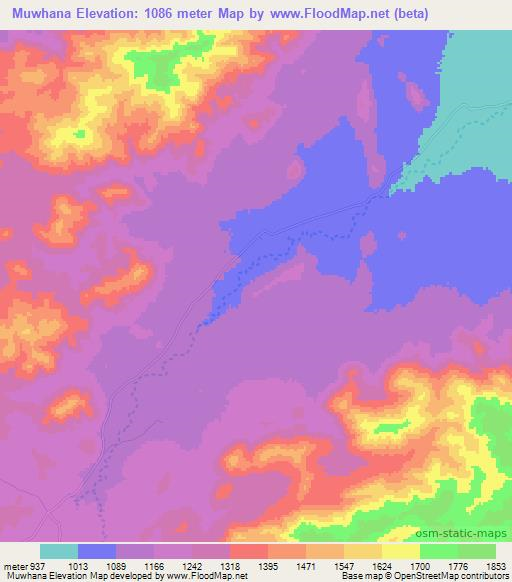 Muwhana,Tanzania Elevation Map