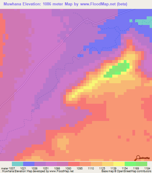 Muwhana,Tanzania Elevation Map