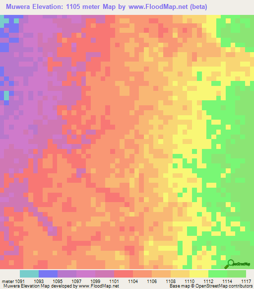 Muwera,Tanzania Elevation Map