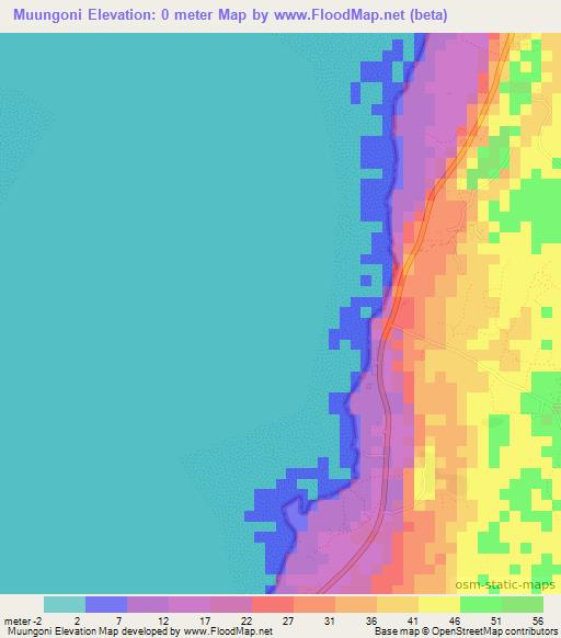 Muungoni,Tanzania Elevation Map