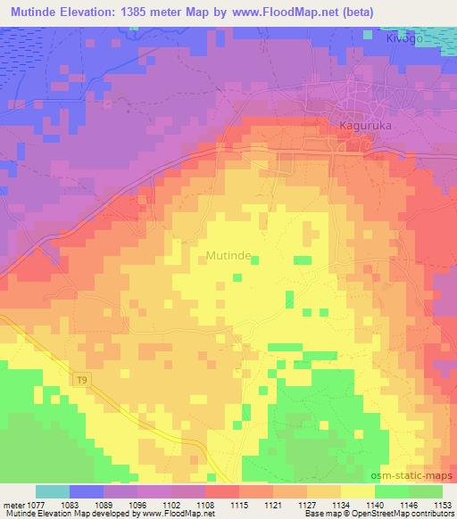 Mutinde,Tanzania Elevation Map