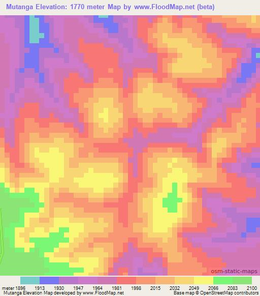 Mutanga,Tanzania Elevation Map