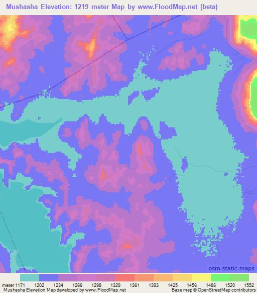 Mushasha,Tanzania Elevation Map