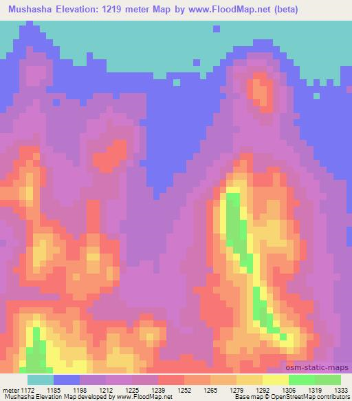 Mushasha,Tanzania Elevation Map