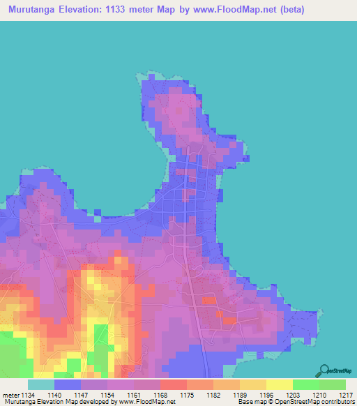 Murutanga,Tanzania Elevation Map