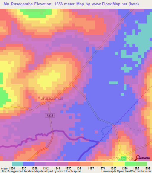 Mu Rusagamba,Tanzania Elevation Map