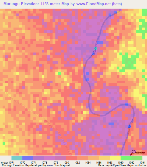 Murungu,Tanzania Elevation Map