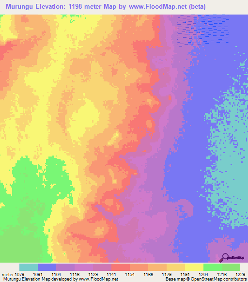 Murungu,Tanzania Elevation Map