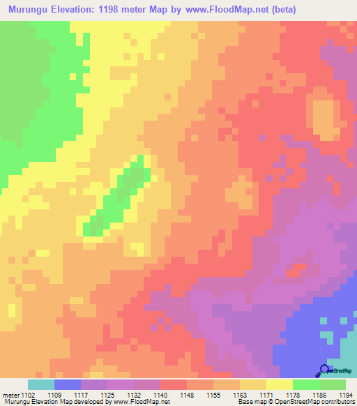 Murungu,Tanzania Elevation Map