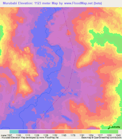 Murubabi,Tanzania Elevation Map