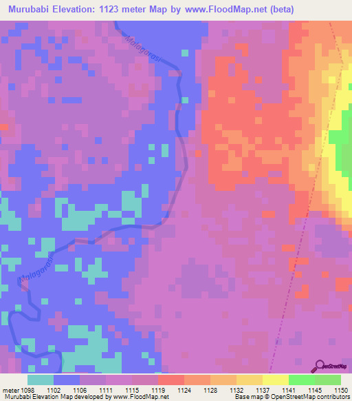 Murubabi,Tanzania Elevation Map