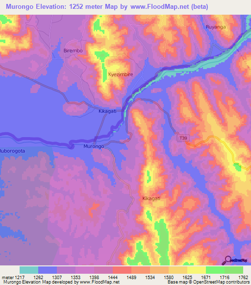 Murongo,Tanzania Elevation Map