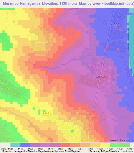 Murambo Namagamba,Tanzania Elevation Map