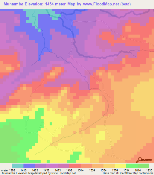 Muntamba,Tanzania Elevation Map