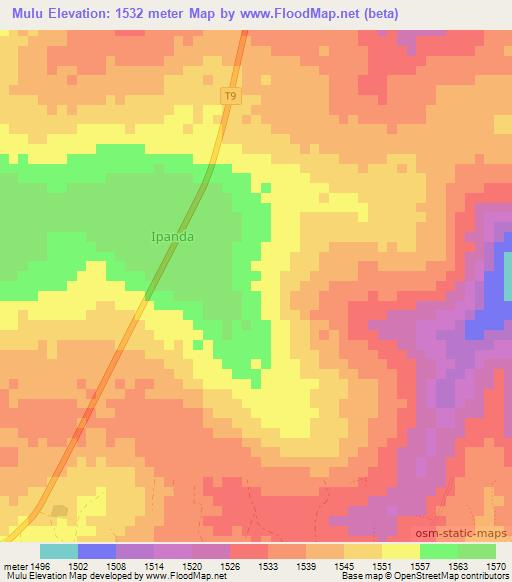 Mulu,Tanzania Elevation Map