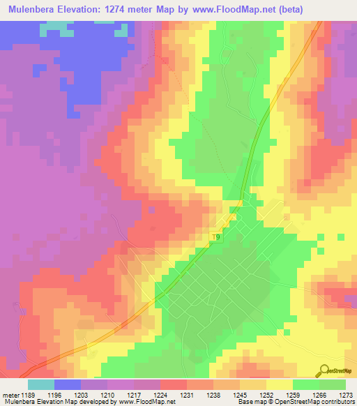 Mulenbera,Tanzania Elevation Map