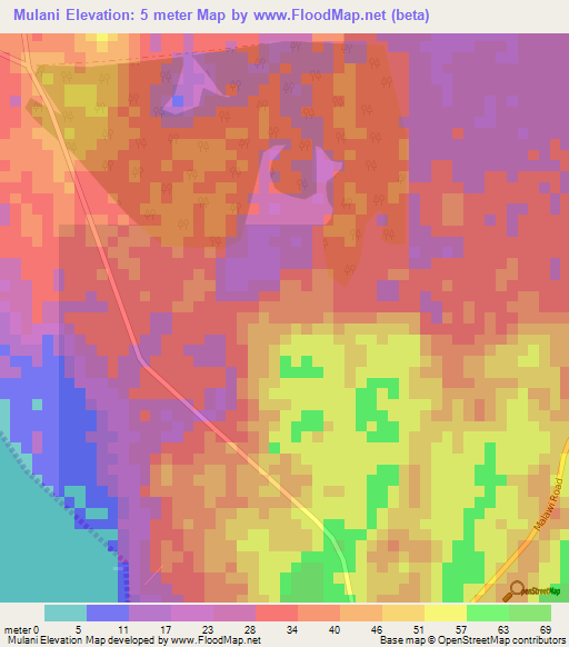 Mulani,Tanzania Elevation Map