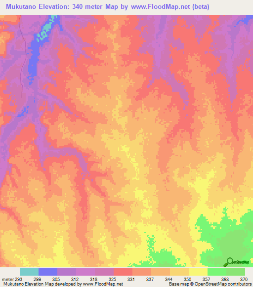 Mukutano,Tanzania Elevation Map