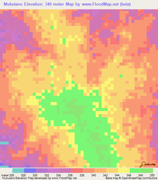 Mukutano,Tanzania Elevation Map