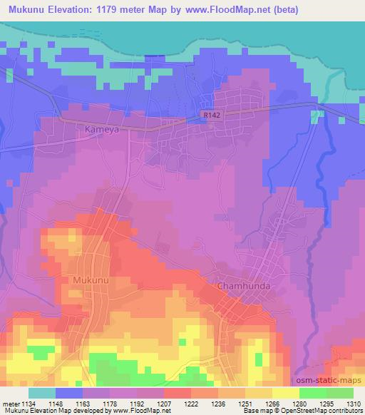 Mukunu,Tanzania Elevation Map