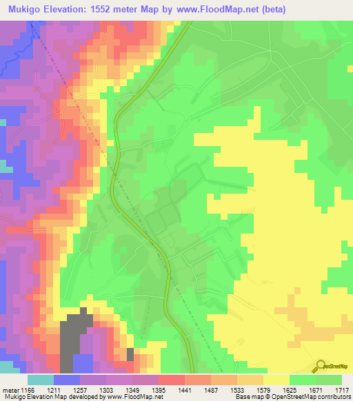 Mukigo,Tanzania Elevation Map