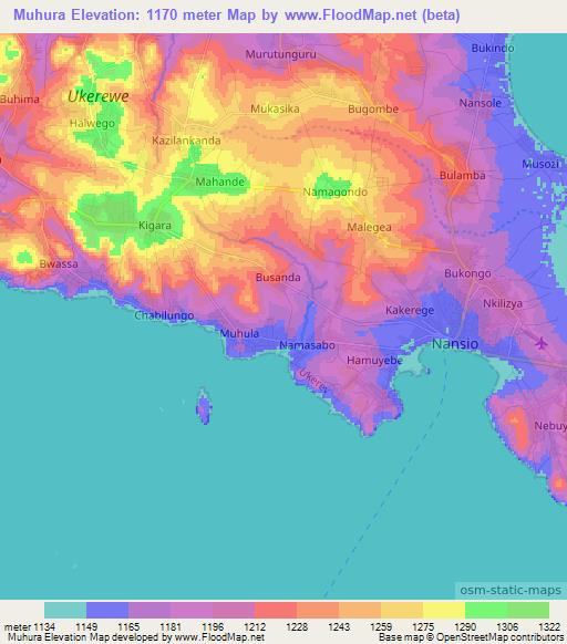 Muhura,Tanzania Elevation Map