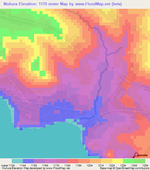 Muhura,Tanzania Elevation Map