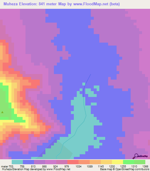 Muheza,Tanzania Elevation Map