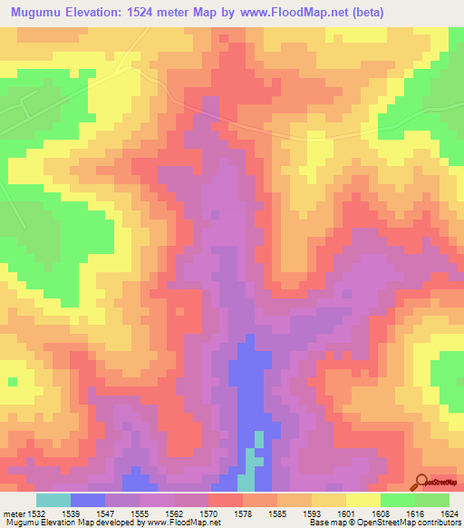 Mugumu,Tanzania Elevation Map