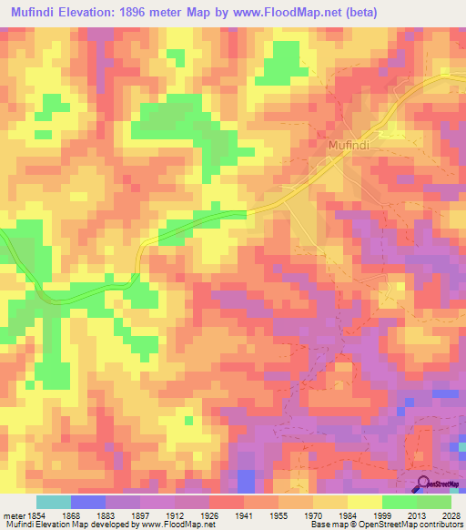 Mufindi,Tanzania Elevation Map