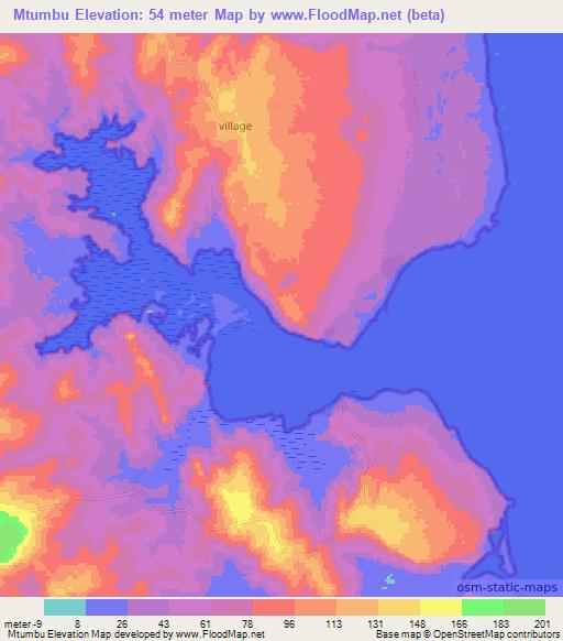 Mtumbu,Tanzania Elevation Map