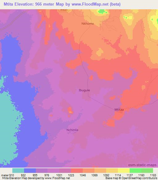 Mtita,Tanzania Elevation Map