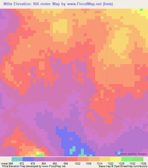 Mtita,Tanzania Elevation Map