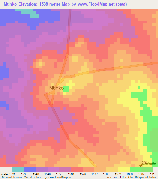 Mtinko,Tanzania Elevation Map