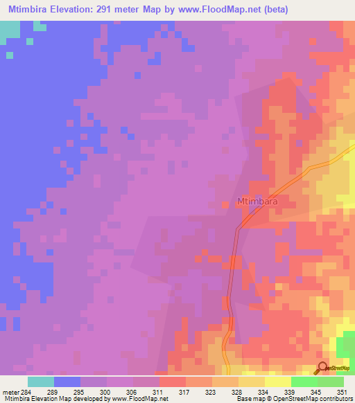 Mtimbira,Tanzania Elevation Map