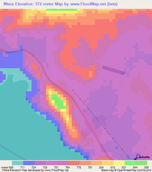 Mtera,Tanzania Elevation Map