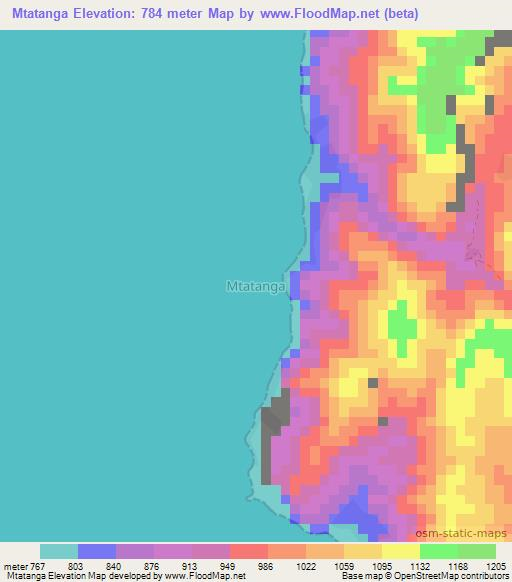 Mtatanga,Tanzania Elevation Map