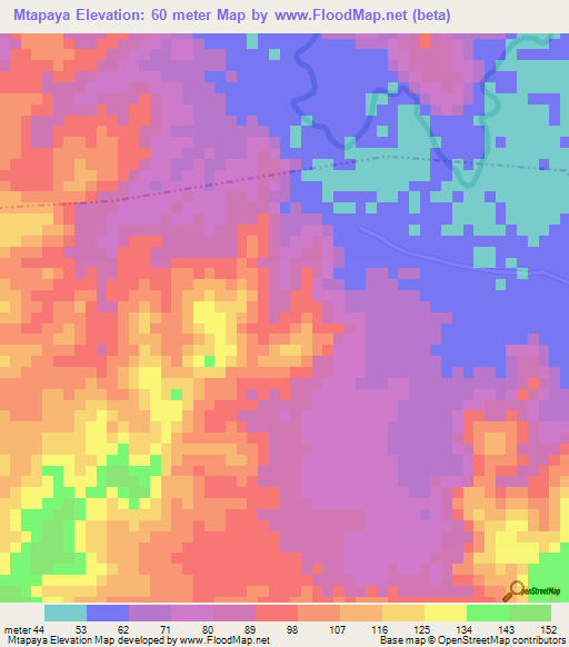 Mtapaya,Tanzania Elevation Map