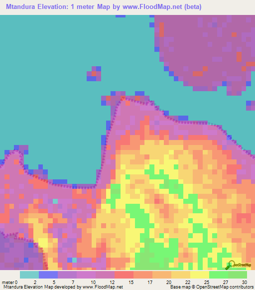 Mtandura,Tanzania Elevation Map