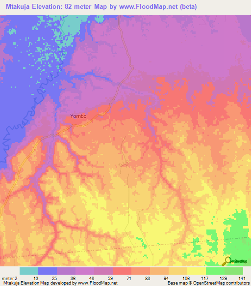 Mtakuja,Tanzania Elevation Map