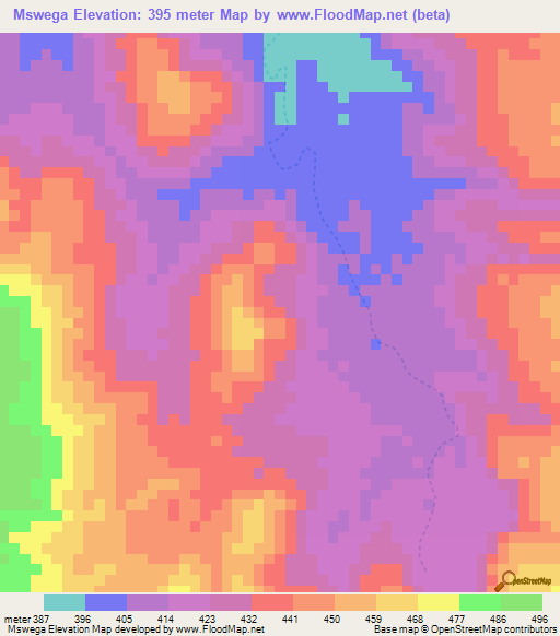 Mswega,Tanzania Elevation Map