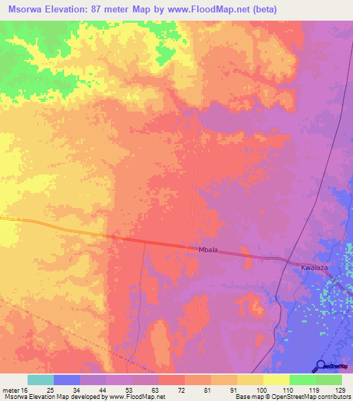 Msorwa,Tanzania Elevation Map