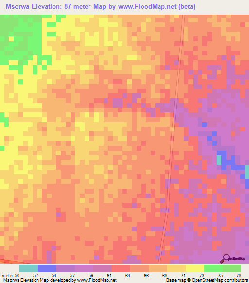 Msorwa,Tanzania Elevation Map