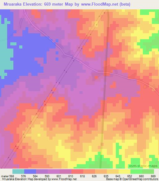 Mruaraka,Tanzania Elevation Map
