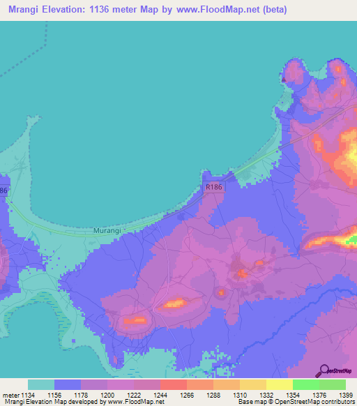 Mrangi,Tanzania Elevation Map