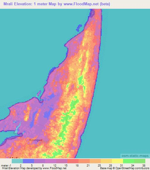 Mrali,Tanzania Elevation Map