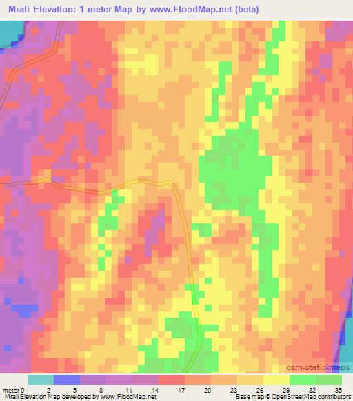 Mrali,Tanzania Elevation Map